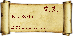 Hers Kevin névjegykártya